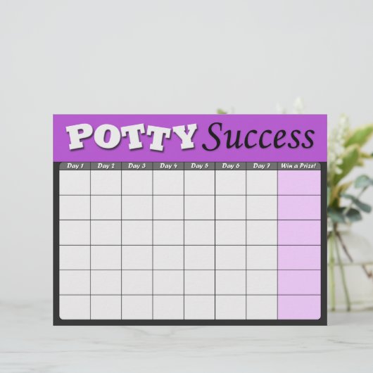Purple Potty Training Success Charts (Standing Front)