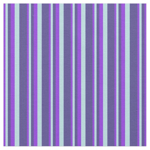 Purple, Powder Blue & Dark Slate Blue Stripes Fabric