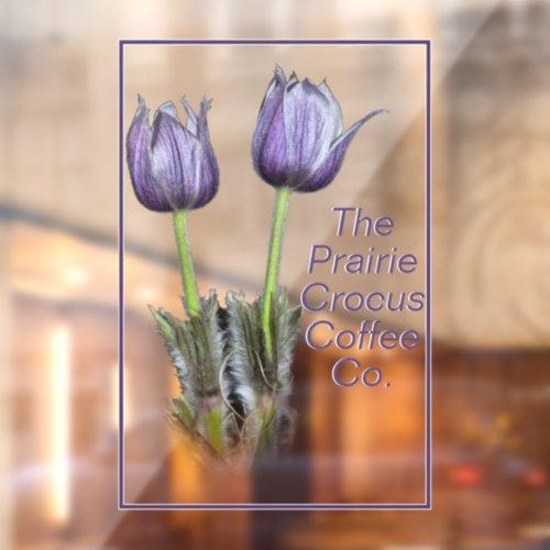 Purple Prairie Crocus Wildflower Window Cling