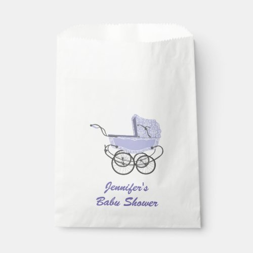 Purple Pram Baby Shower Favor Bag