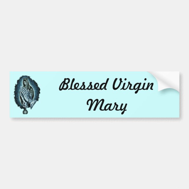 Purple Prayer Blessed Virgin Mary Bumper Sticker (Front)
