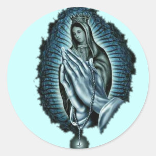 Purple Prayer Blessed Virgin Mary Classic Round Sticker