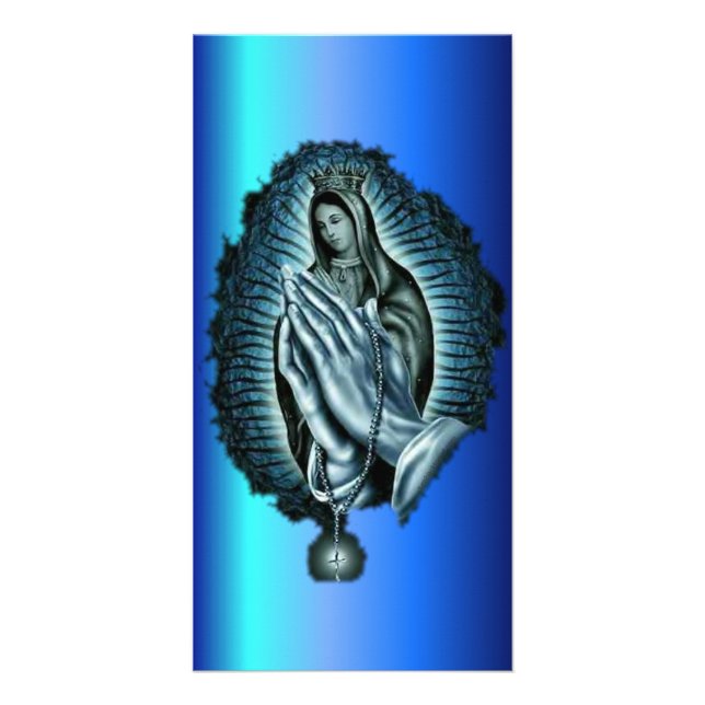 Purple Prayer Blessed Virgin Mary Photo Card (Front)