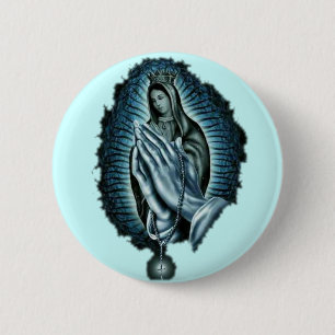 Purple Prayer Blessed Virgin Mary Pinback Button