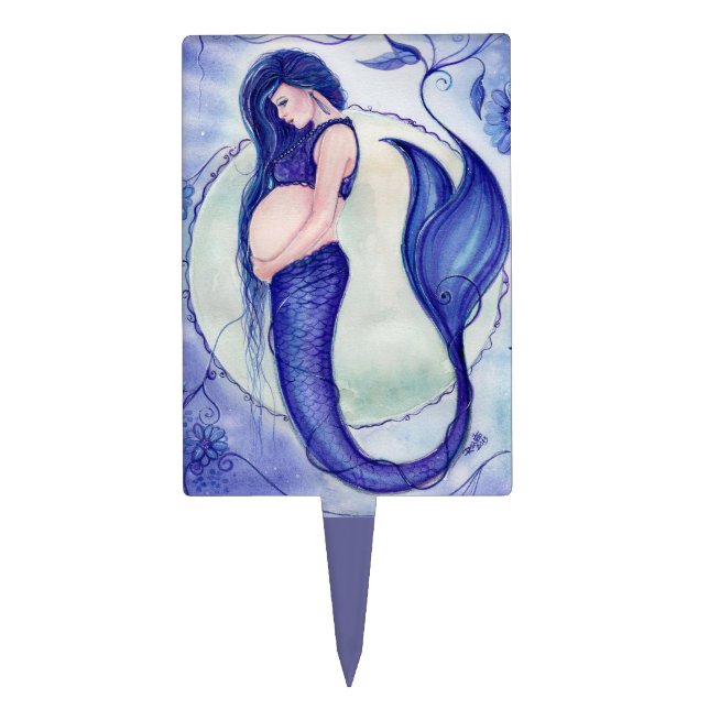 Purple Pregnancy Baby Shower cake topper By Renee (Front)