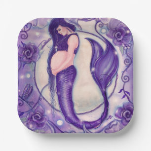 Purple pregnancy mermaid by Renee Paper Plates