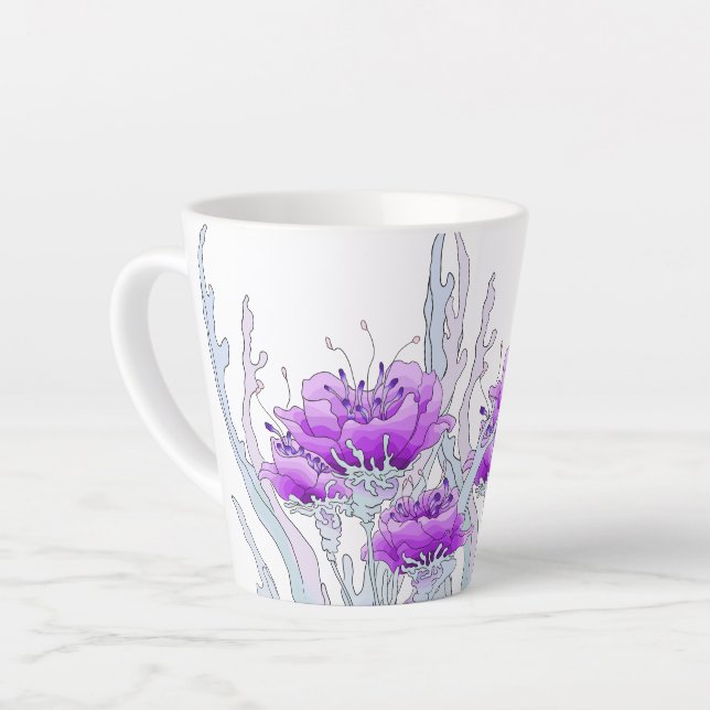 "Purple Pretty" Latte Mug (Left Angle)