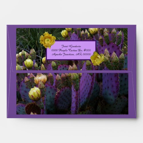 Purple Prickly Pear Cactus With Yellow Flowers Envelope