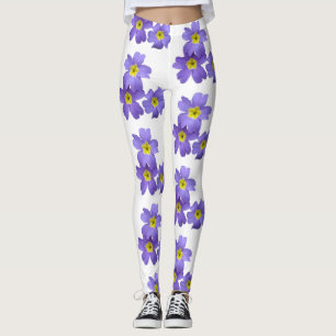 Purple Primula  Flower Blossoms Custom Leggings
