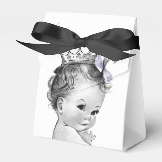 Purple Princess Baby Shower Favor Boxes (Front Side)