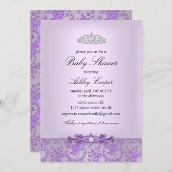 Purple Princess Baby Shower Invitation by ExclusiveZazzle at Zazzle