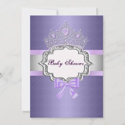 Purple Princess Baby Shower Invitation