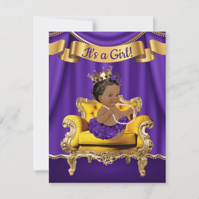 Purple Princess Baby Shower Invitations (Front)
