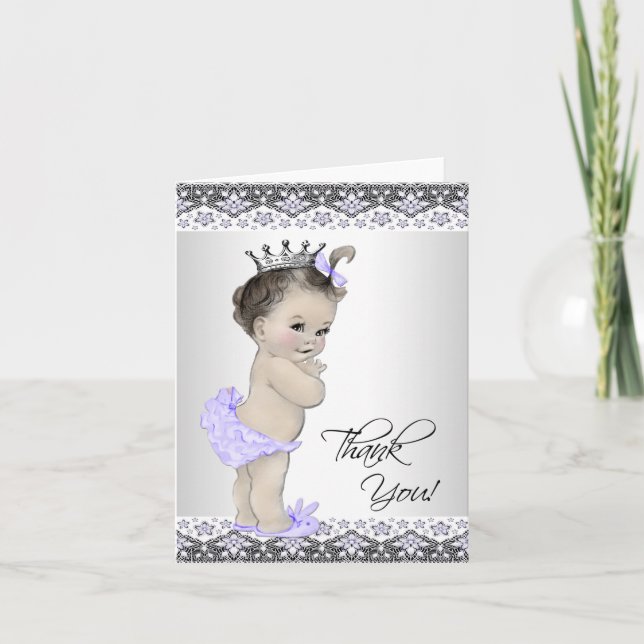 Purple Princess Baby Shower Thank You (Front)