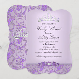 Purple Princess Baby Shower Tiara Invitation
