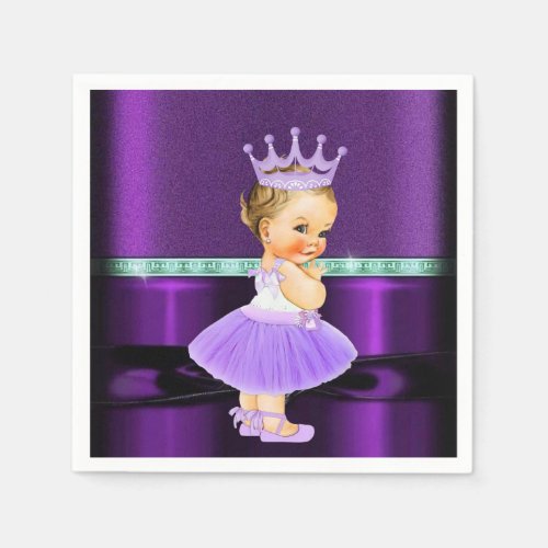 Purple Princess Ballerina Baby ShowerBirthday  Napkins
