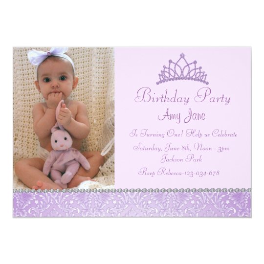 Purple Princess Birthday Invitation