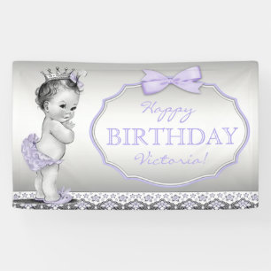 Purple Princess Birthday Party Banner