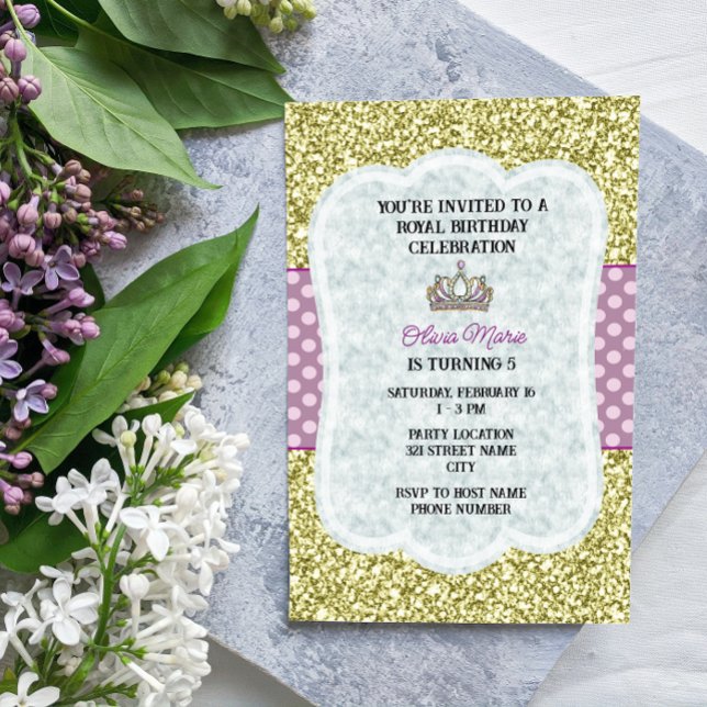 Purple Princess Birthday Party Invitation (Creator Uploaded)