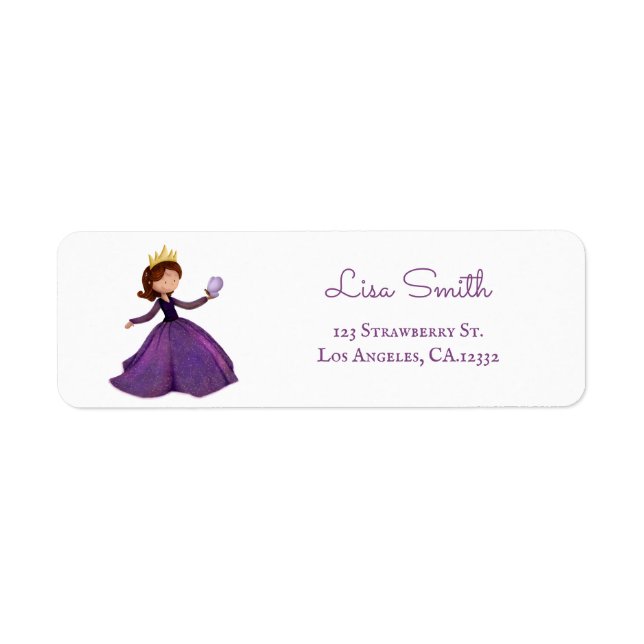 Purple Princess Butterfly Return Address Label (Front)
