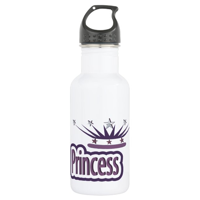 Purple Princess Crown Water Bottle (Front)
