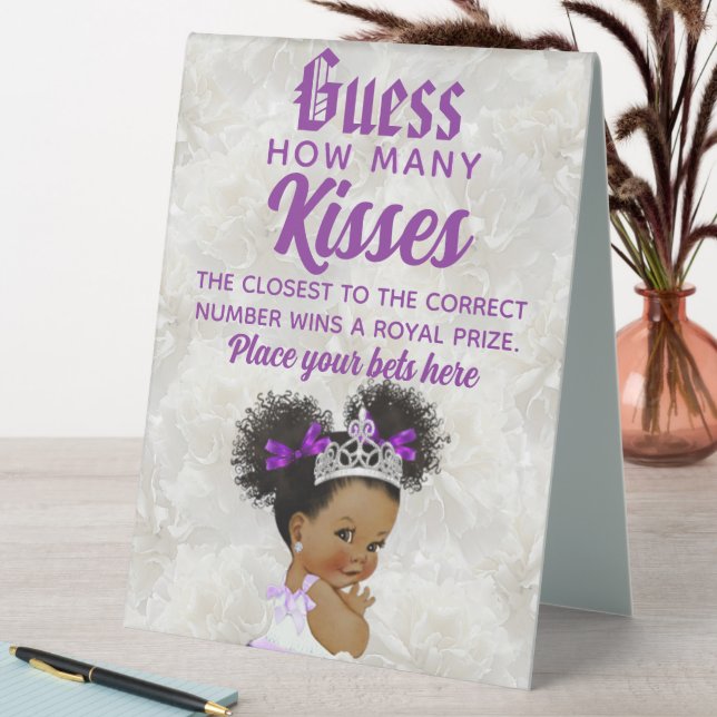 Purple Princess Guess How Many Party Game Sign (In SItu (Table))