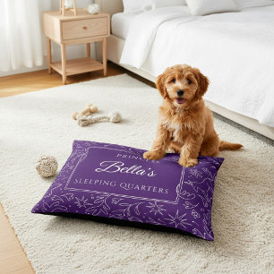 Purple Princess personalized Dog Sleeping Quarters Pet Bed