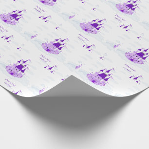 Purple Princess. Personalized Name Castle Girly Wrapping Paper