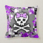 Purple Princess Skull Pillow