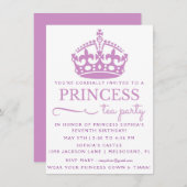 Purple Princess Tea Party Birthday Invitations (Front/Back)