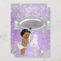 Purple Princess Winter Baby Shower Ethnic Invitation