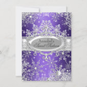 Purple Princess Winter Wonderland Sweet 16 Invite (Front)