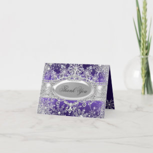 Purple Princess Winter Wonderland Thank You Card