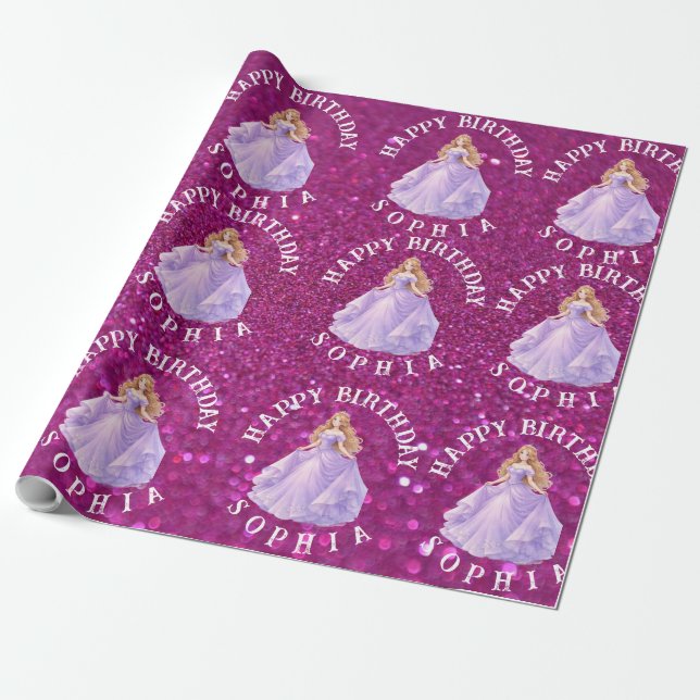 Purple Princess  Wrapping Paper (Unrolled)