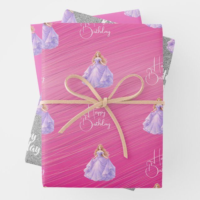 Purple Princess  Wrapping Paper Sheets (In situ)