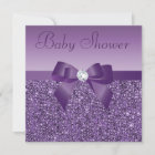 Purple Printed Sequins Bow & Diamond Baby Shower