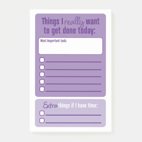 Purple Priorities Post_it Notes