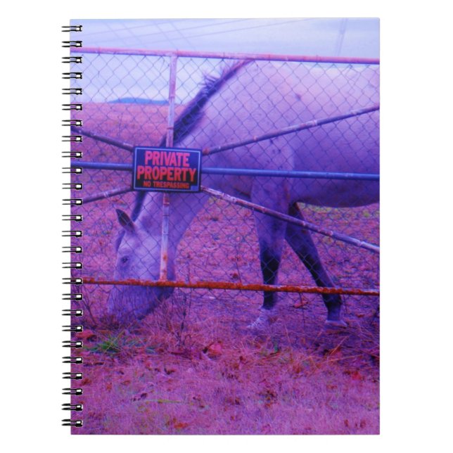 Purple Private Property Horse Notebook (Front)