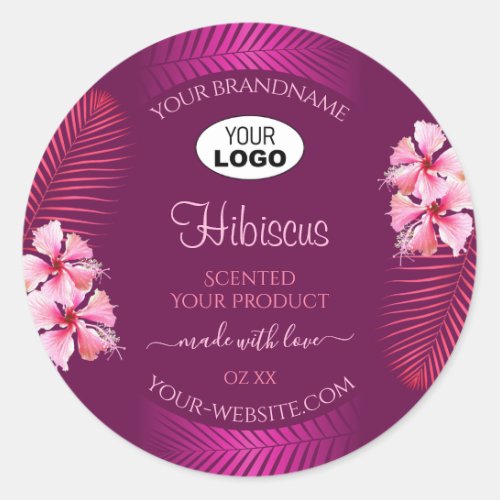 Purple Product Labels Pink Hawaii Flowers Add Logo
