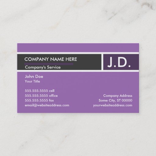 Customizable purple professional business card templates
