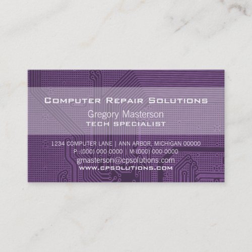 Purple Professional Circuit Business Card