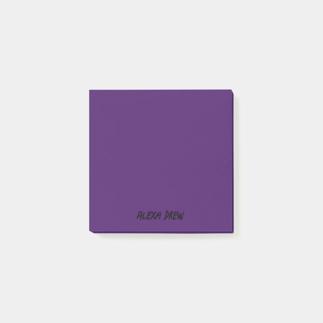 Purple Professional Minimalist Black Script Post-it Notes (Front)
