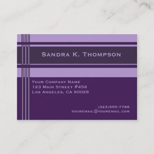 Purple Professional Stripes Block Business Card