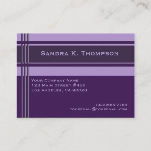 Customizable Purple Professional Stripes Block Business Card