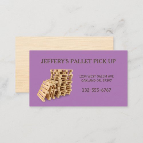 Purple Professional Wood Pallet Crate Business Card