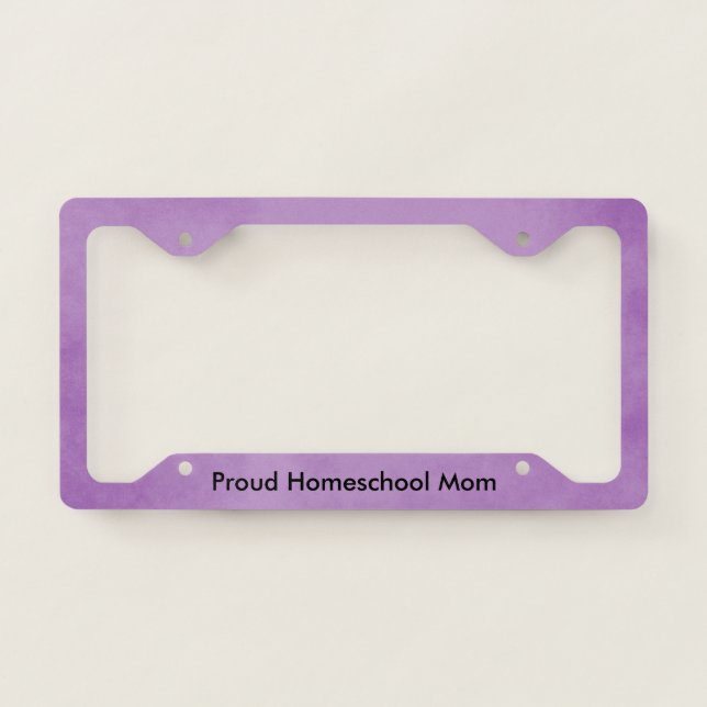 Purple Proud Homeschool Mom License Plate Frame (Front)