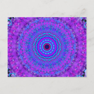Purple Psyche Mandala kaleidoscope postcard