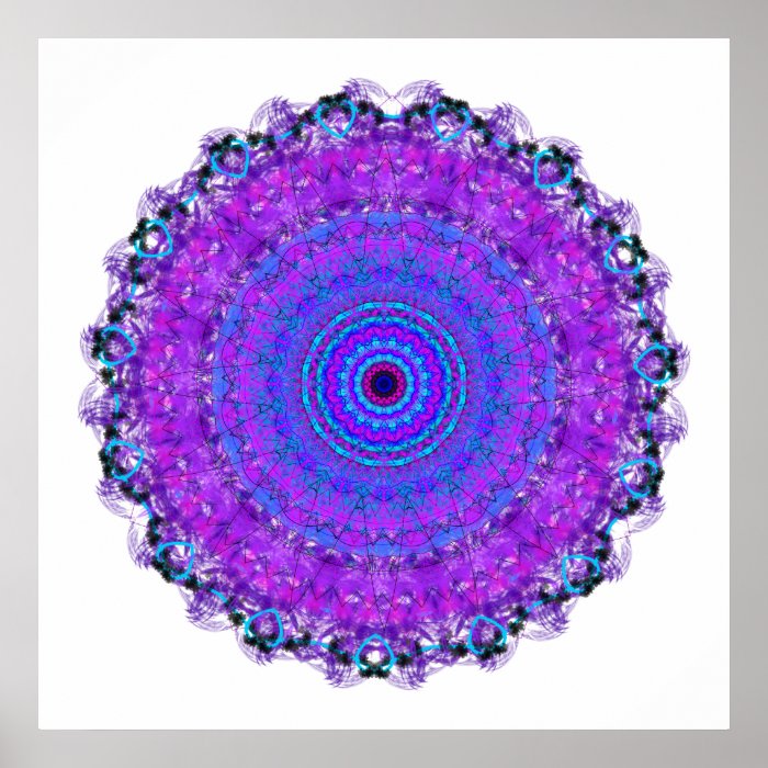 Purple Psyche Mandala kaleidoscope poster print