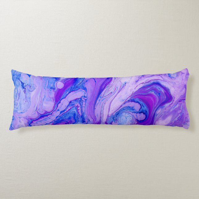 purple psychedelic liquid body pillow (Front)