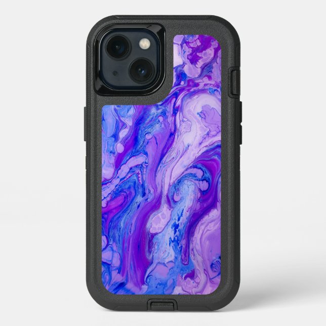 purple psychedelic liquid otterbox iPhone case (Back)